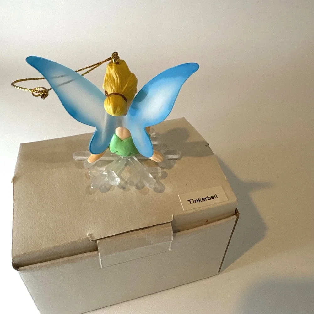 Disney Tinker Bell Snowflake Christmas Ornament with Original Box Blue Wings